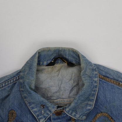 Wrangler Vintage Blue Denim Western Jacket for Men Medium Cotton