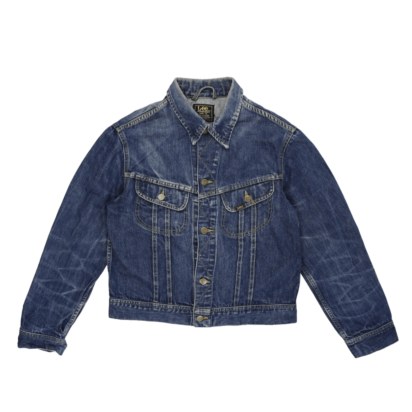 Lee Vintage Blue Denim Jacket XL Cotton Collared