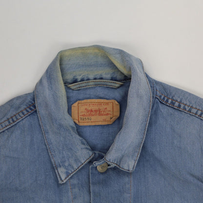 Levi's Vintage 72510 Denim Jacket Light Blue Size M 100% Cotton Collared