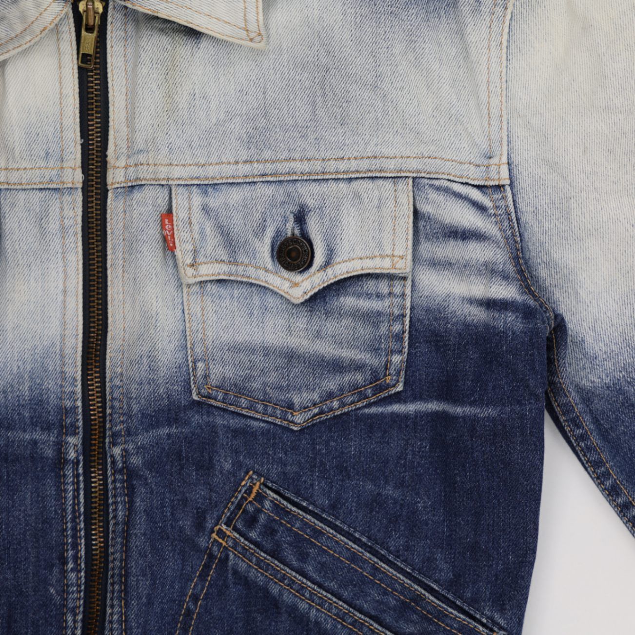 Levi's Women's Ombre Blue Denim Jacket Medium Cotton Vintage