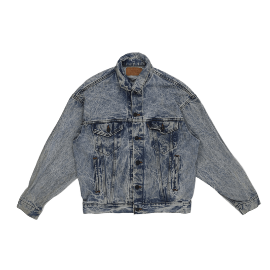 Levi's Vintage 70507 Acid Wash Denim Jacket Blue Small 100% Cotton Collared