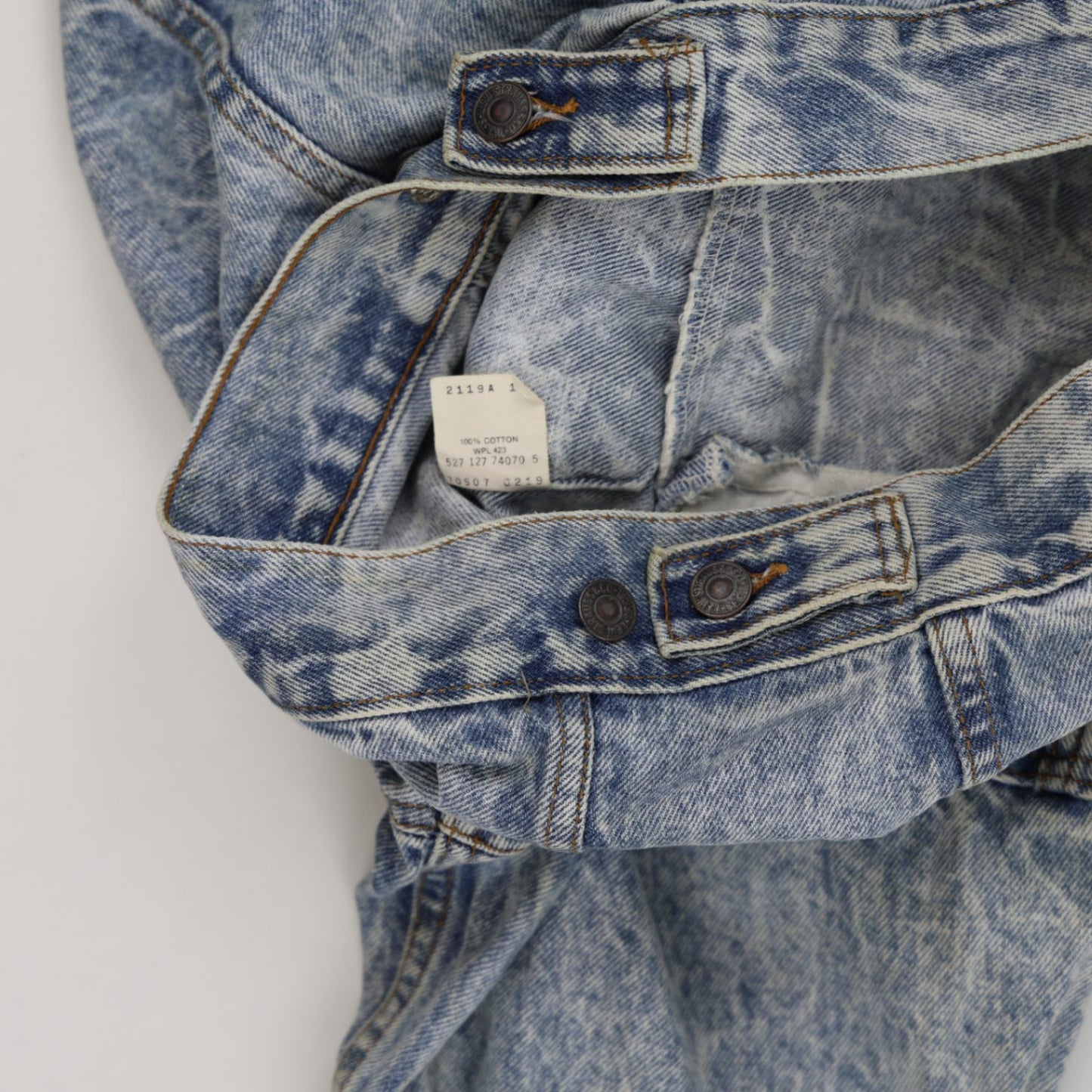 Levi's Vintage 70507 Acid Wash Denim Jacket Blue Small 100% Cotton Collared