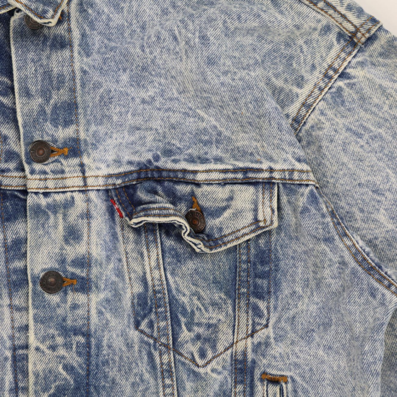 Levi's Vintage 70507 Acid Wash Denim Jacket Blue Small 100% Cotton Collared