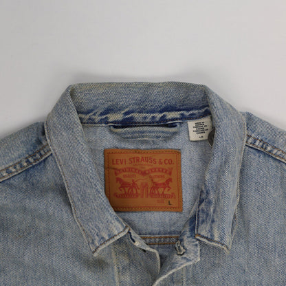 Levi's Vintage Blue Denim Trucker Jacket Size Large 100% Cotton