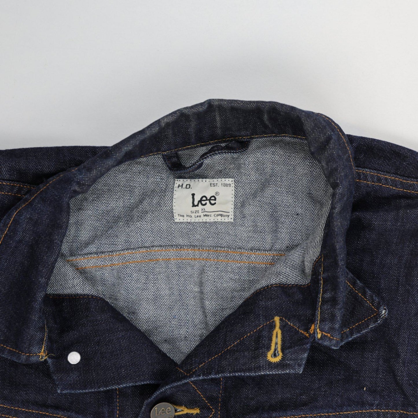 Lee HD Vintage Indigo Denim Jacket XL 100% Cotton Collared Men's Clothing