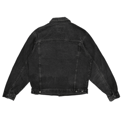 Lee Black Vintage Denim Jacket Large Cotton Casual Collared