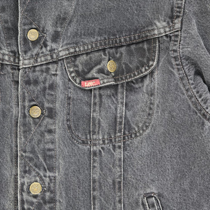 Lee Black Vintage Denim Jacket Large Cotton Casual Collared
