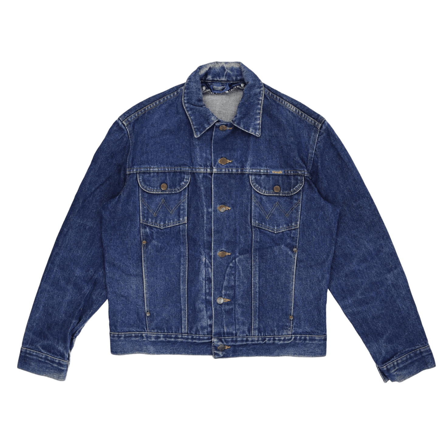 Wrangler Vintage Blue Denim Jacket Large Cotton Collared