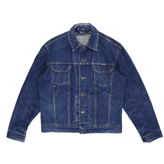 Wrangler Vintage Blue Denim Jacket Large Cotton Collared