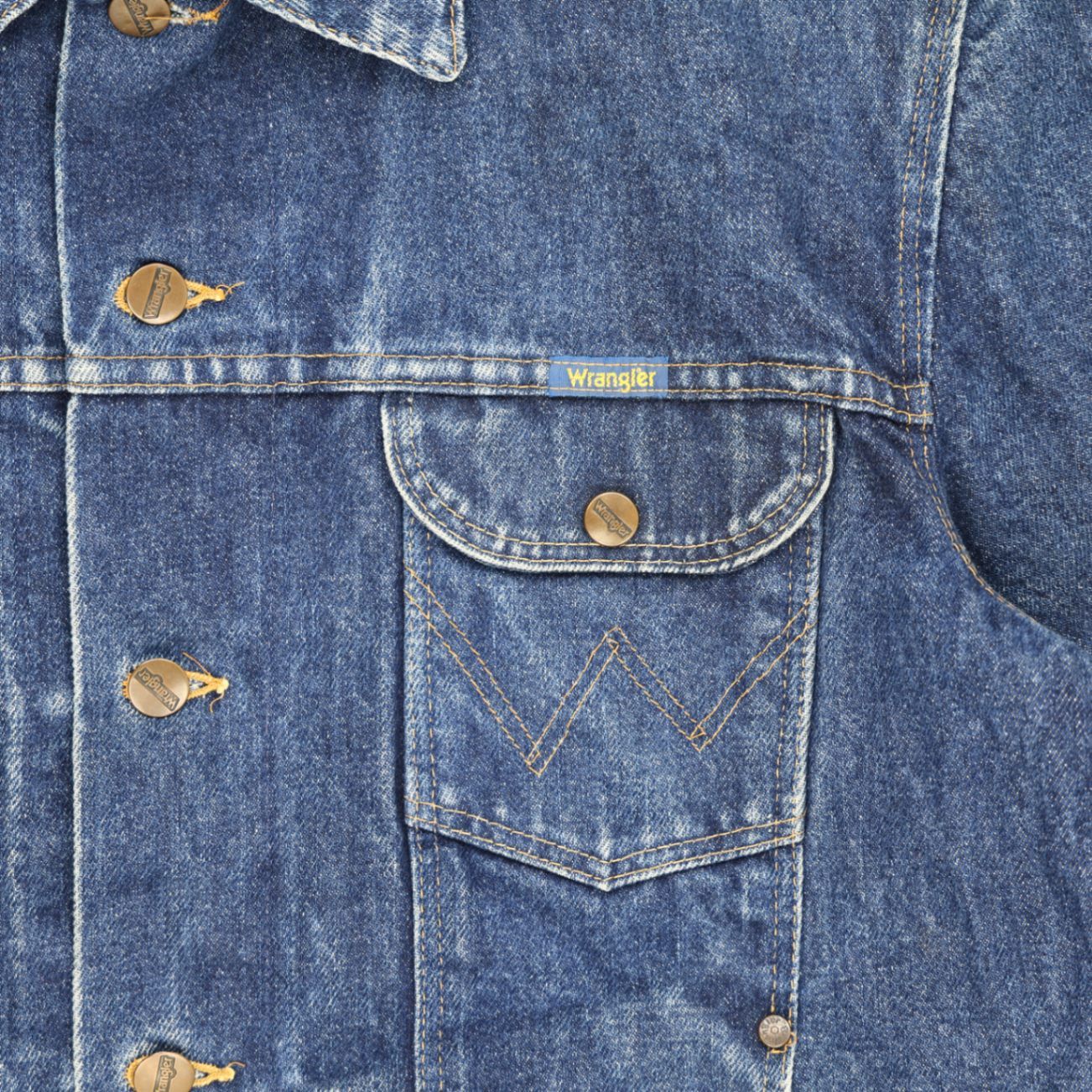 Wrangler Vintage Blue Denim Jacket Large Cotton Collared