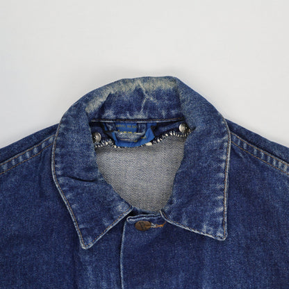 Wrangler Vintage Blue Denim Jacket Large Cotton Collared