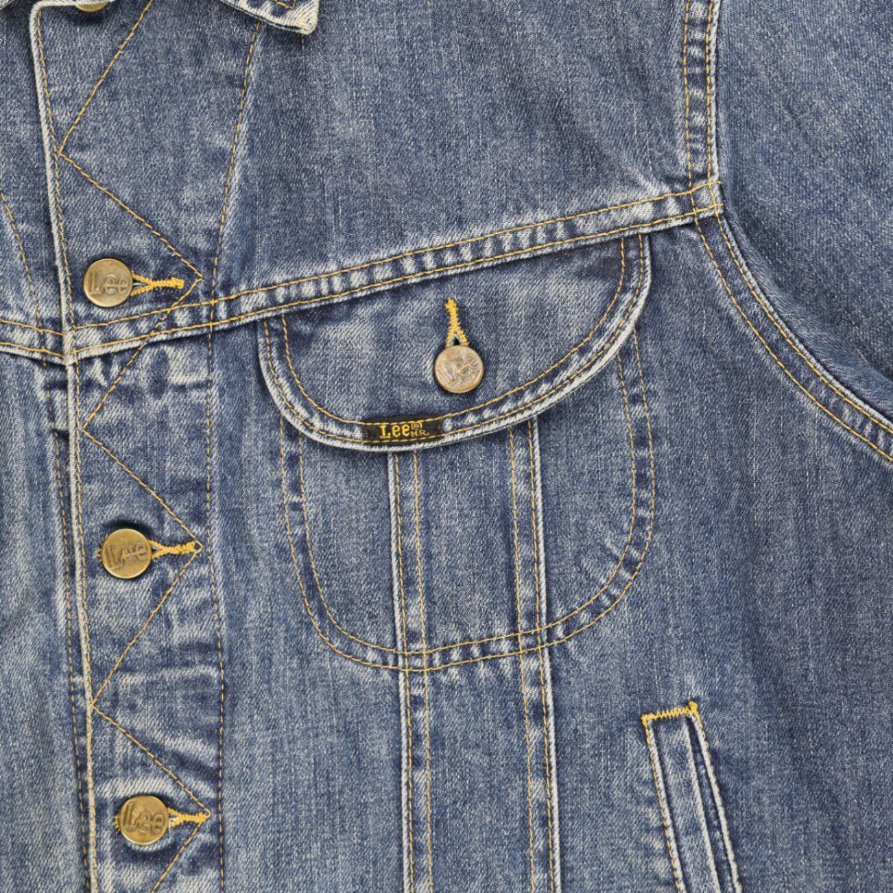 Lee Vintage Western Denim Jacket Medium Blue 100 Percent Cotton Size Medium