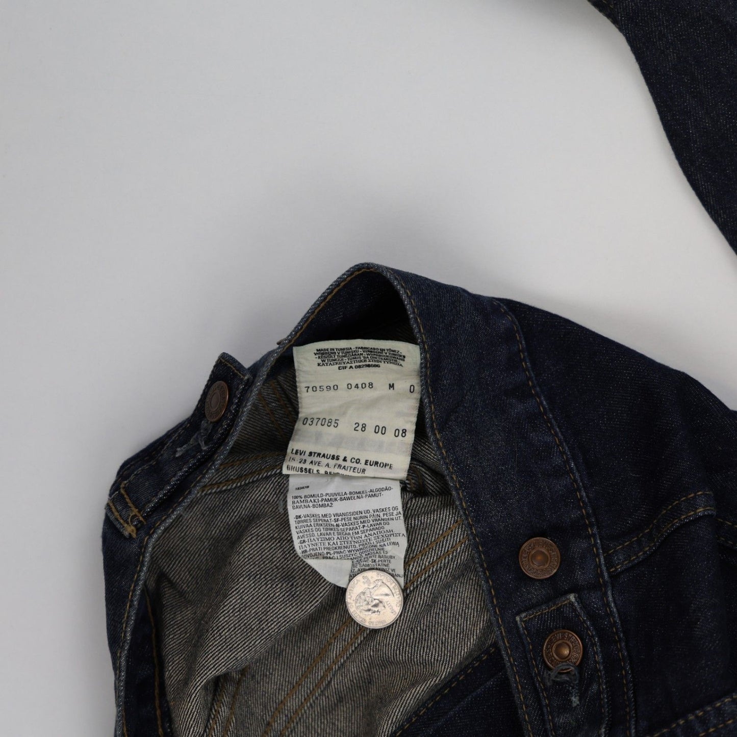 Levi's 70590 Vintage Denim Trucker Jacket Blue Medium 100% Cotton