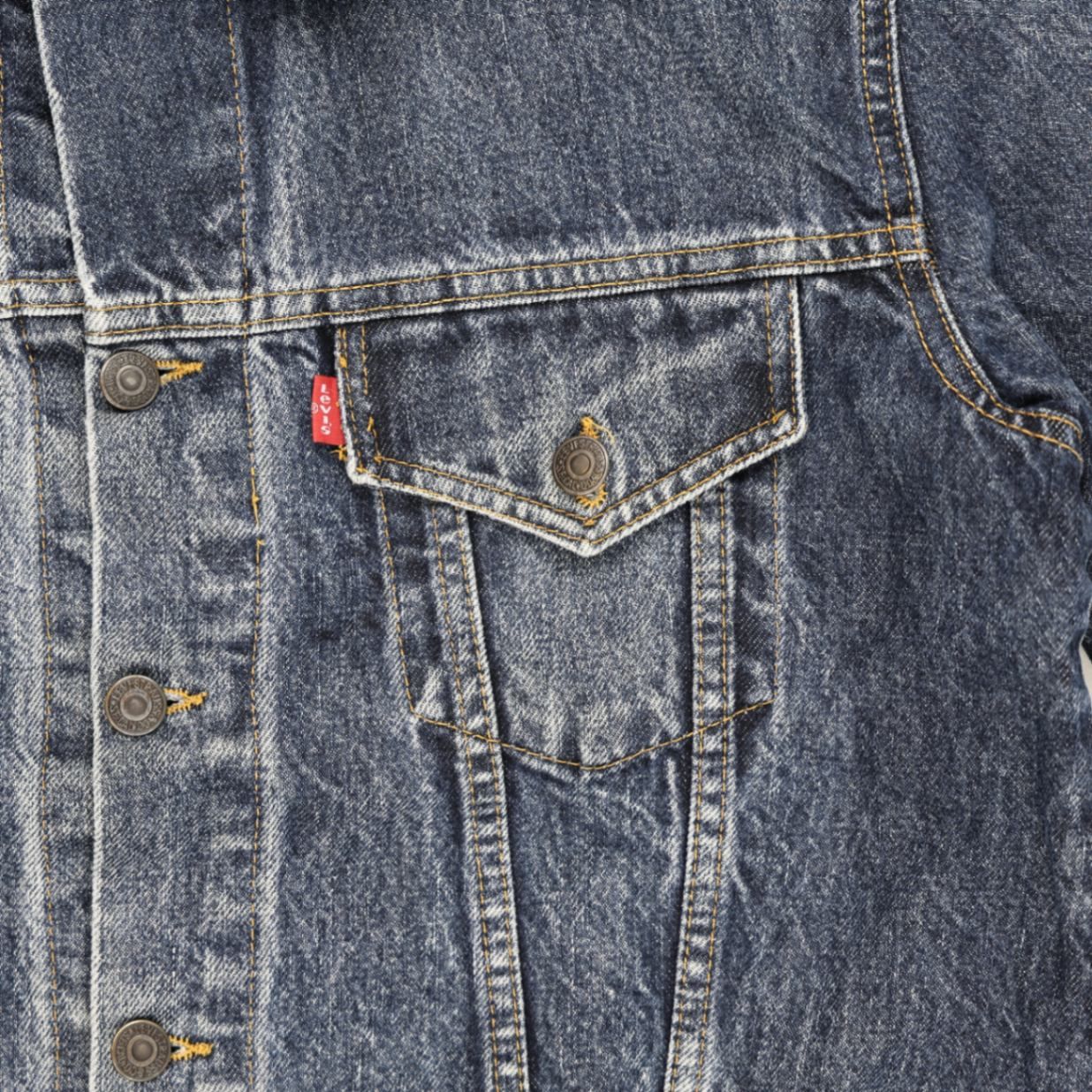 Levi's Vintage Blue Denim Jacket Men Size L 100% Cotton Collared