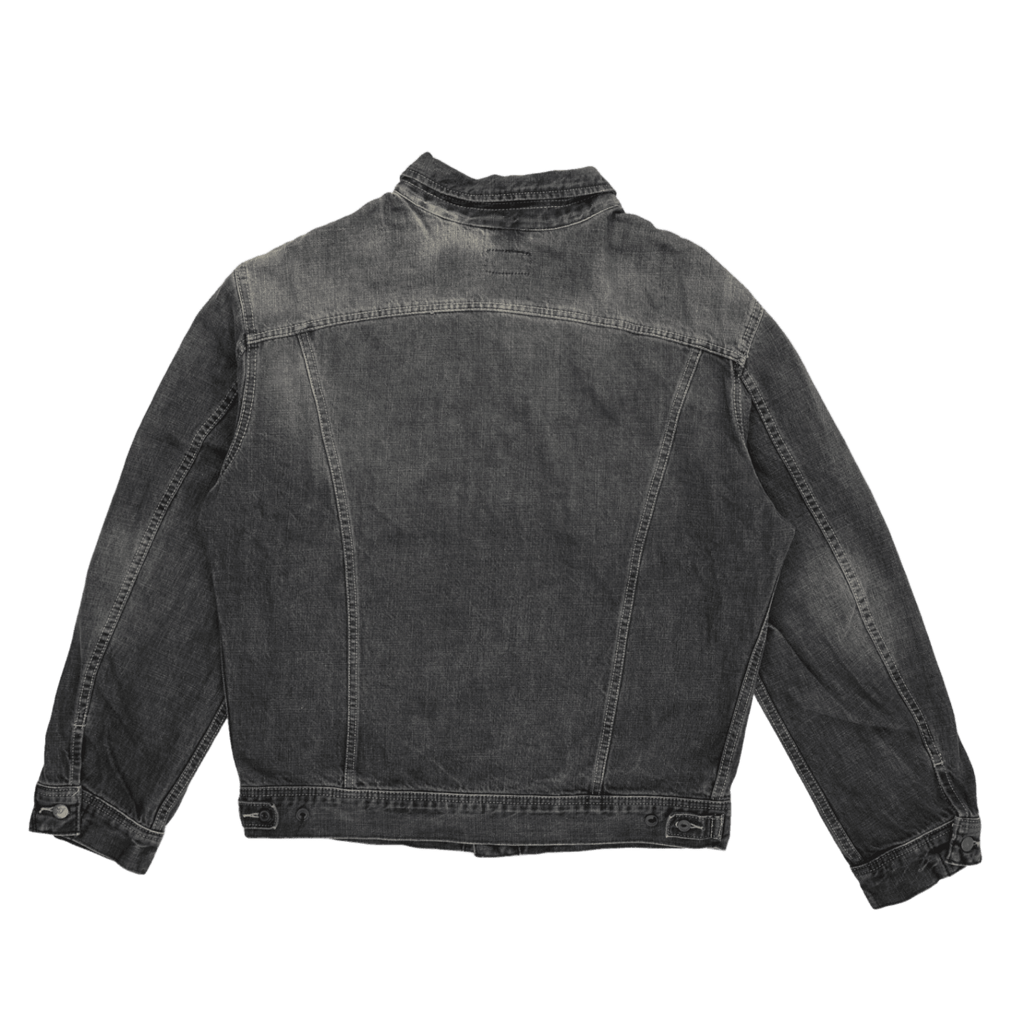 Lee Black Washed Denim Jacket XXL Vintage Cotton Collared