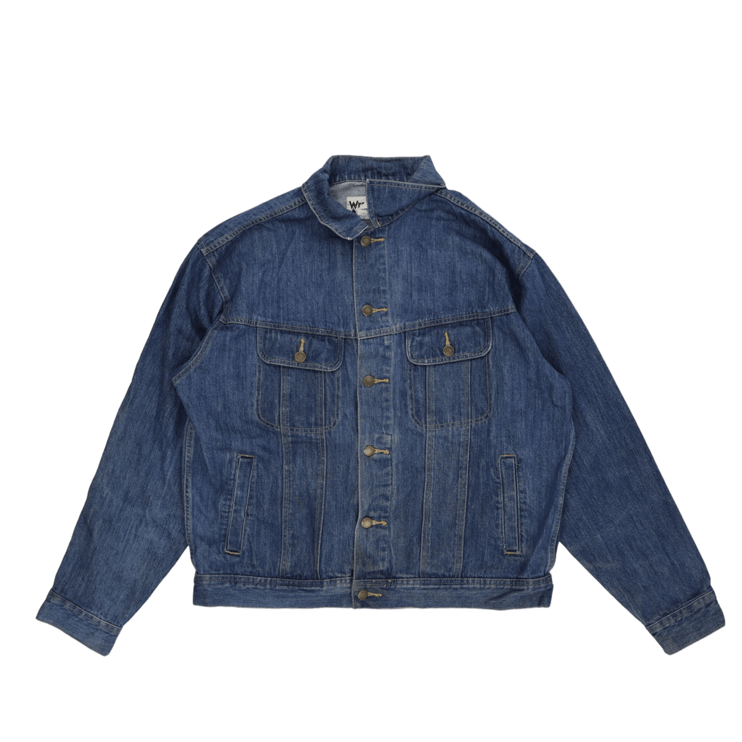 Wrangler Vintage Blue Denim Jacket Men's Large 100% Cotton Collared