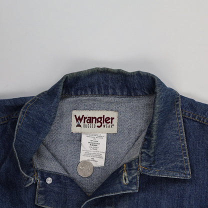 Wrangler Vintage Blue Denim Jacket Men's Large 100% Cotton Collared