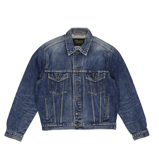 Wrangler Vintage Western Blue Denim Jacket Size Small Cotton
