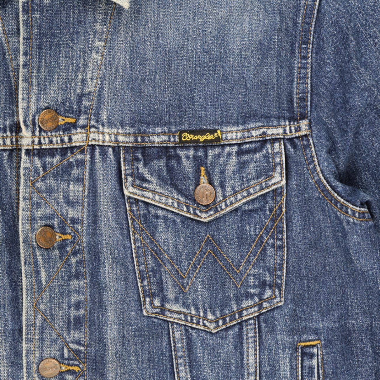 Wrangler Vintage Western Blue Denim Jacket Size Small Cotton