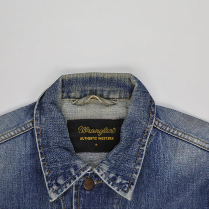 Wrangler Vintage Western Blue Denim Jacket Size Small Cotton
