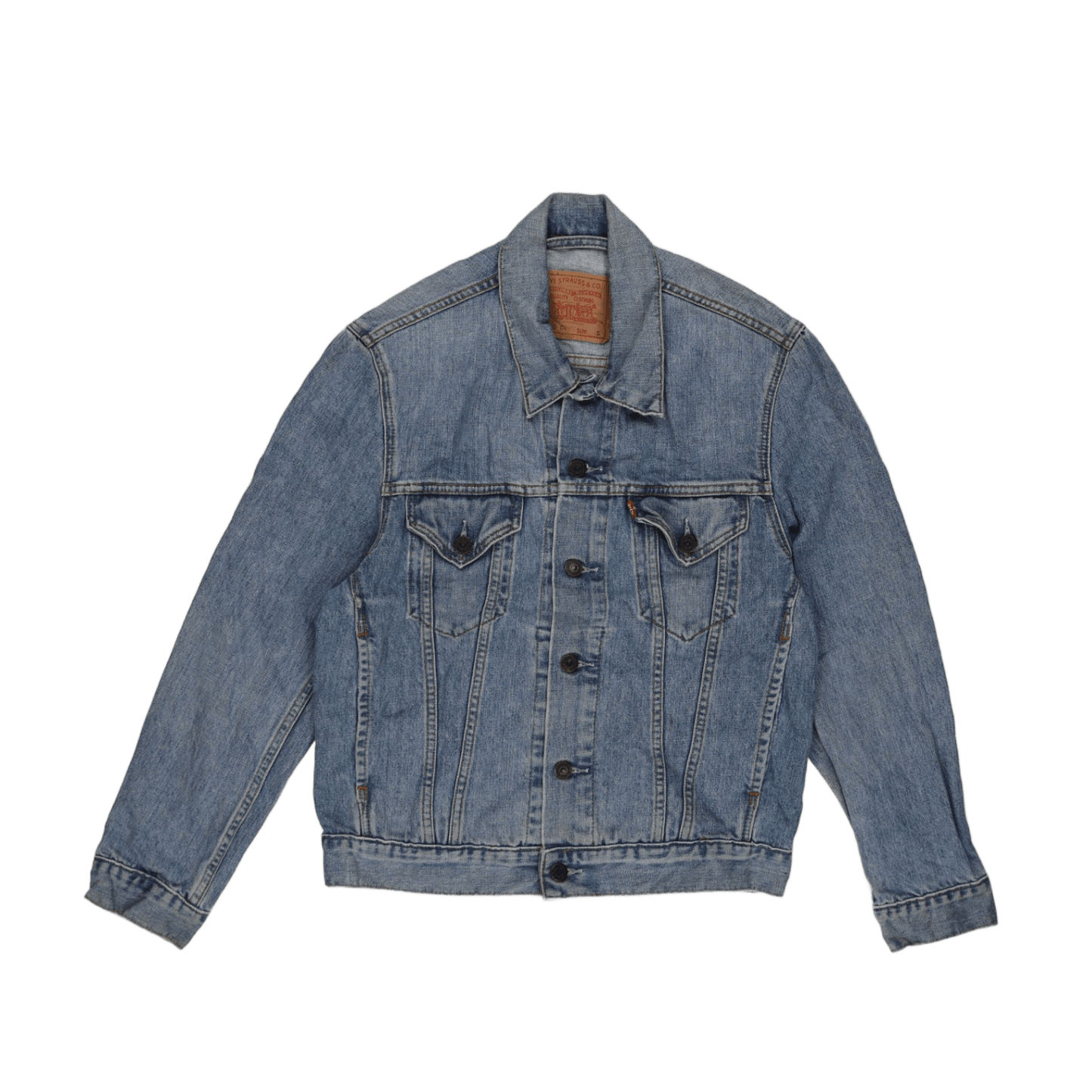 Levi's Vintage 70550 Denim Trucker Jacket Stonewash Blue Size Small Cotton