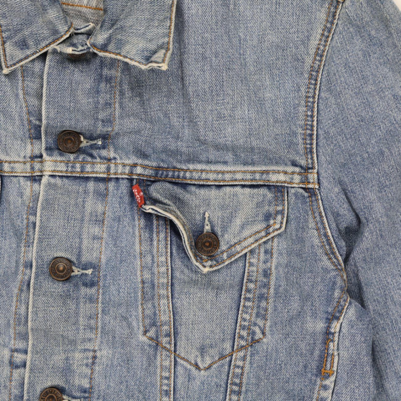 Levi's Vintage 70550 Denim Trucker Jacket Stonewash Blue Size Small Cotton