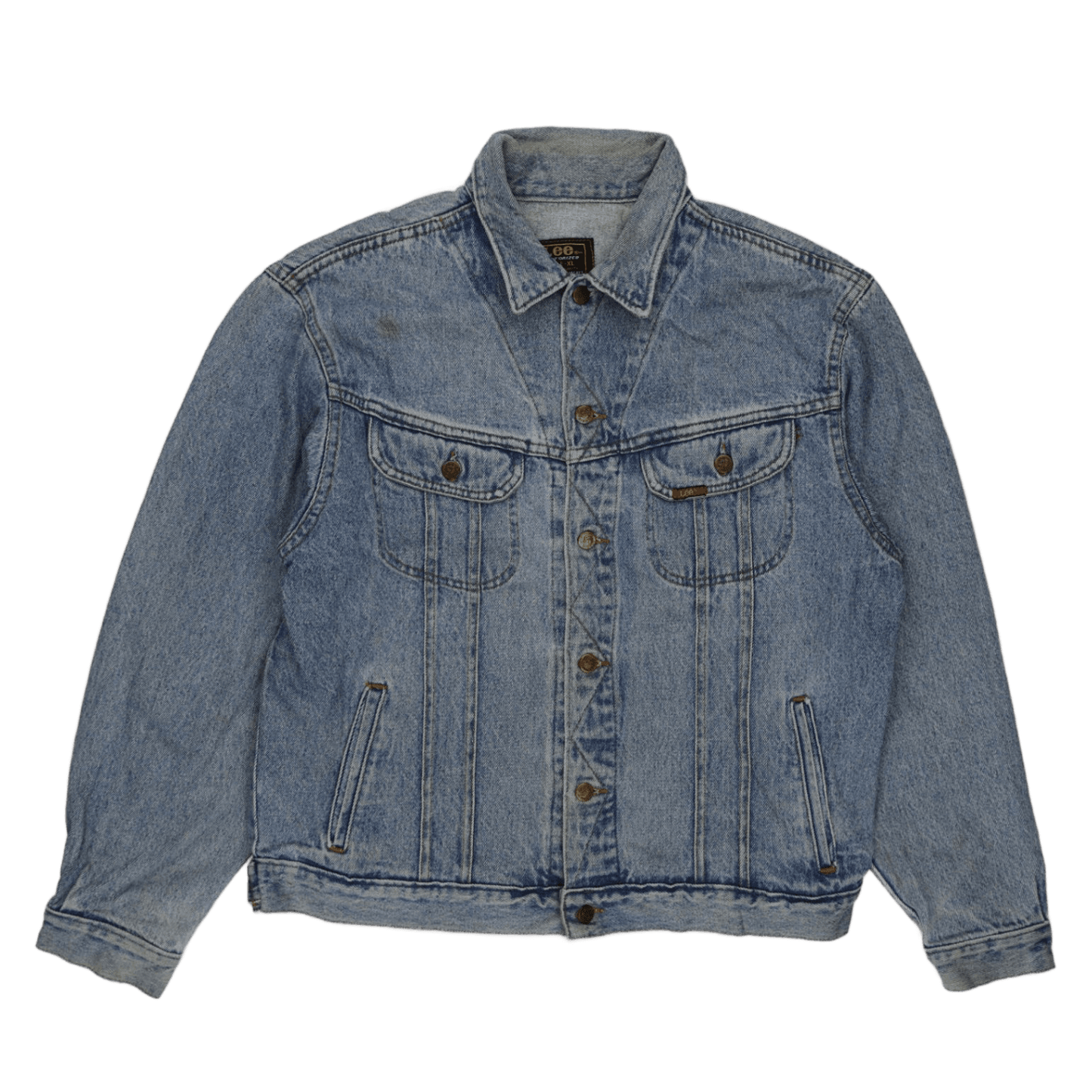 Lee Vintage Trucker Denim Jacket Washed Blue XL 100 Percent Cotton
