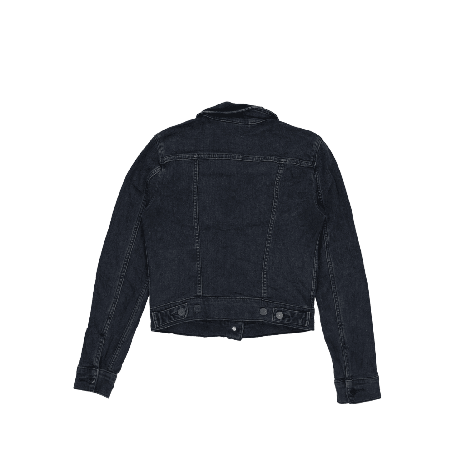 Levi's Black Denim Trucker Jacket Small 100% Cotton Collared