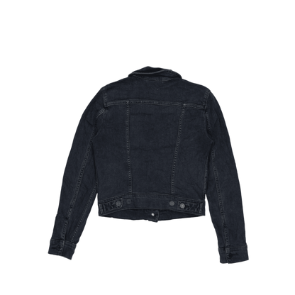 Levi's Black Denim Trucker Jacket Small 100% Cotton Collared