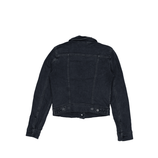 Levi's Black Denim Trucker Jacket Small 100% Cotton Collared