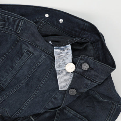 Levi's Black Denim Trucker Jacket Small 100% Cotton Collared