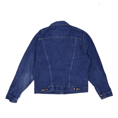 Wrangler Vintage Denim Jacket Blue Large 100 Percent Cotton 80s Style Collared