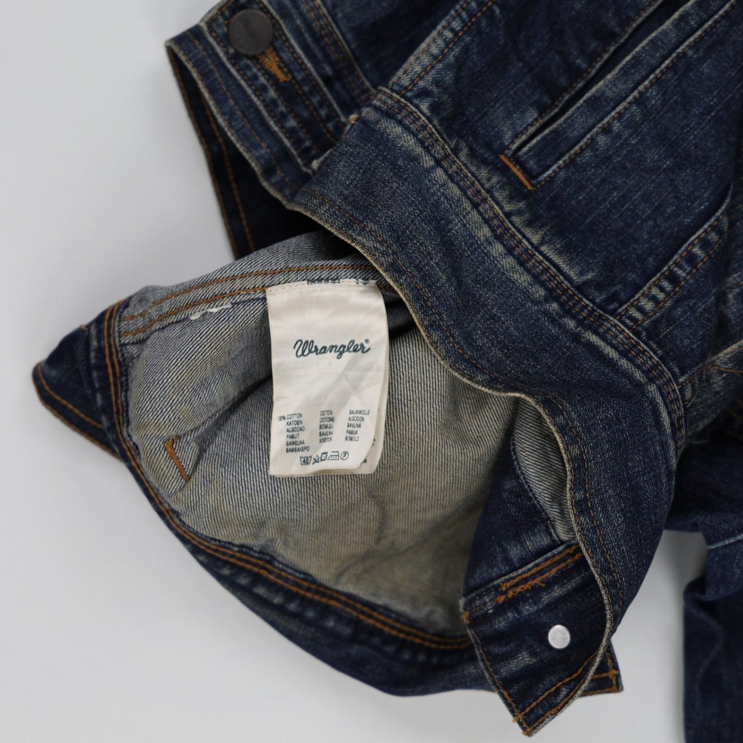 Wrangler Vintage Denim Jacket Classic Blue XL Cotton Men's
