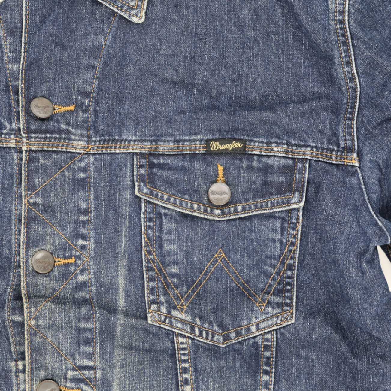Wrangler Vintage Denim Jacket Classic Blue XL Cotton Men's