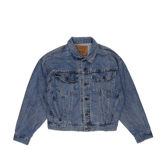 Levi's Vintage Blue Denim Trucker Jacket Unisex Large 16 18 Cotton