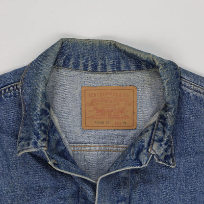 Levi's Vintage Blue Denim Trucker Jacket XL 100% Cotton Collared