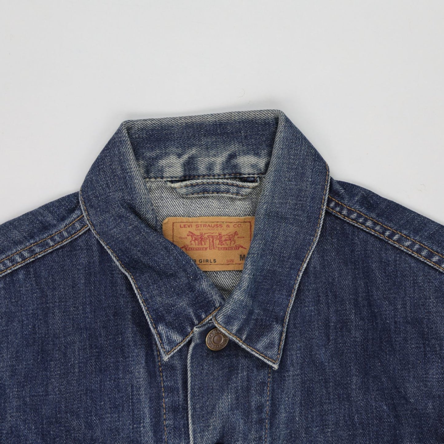 Levi's Blue Denim Trucker Jacket Medium Girls Vintage Cotton