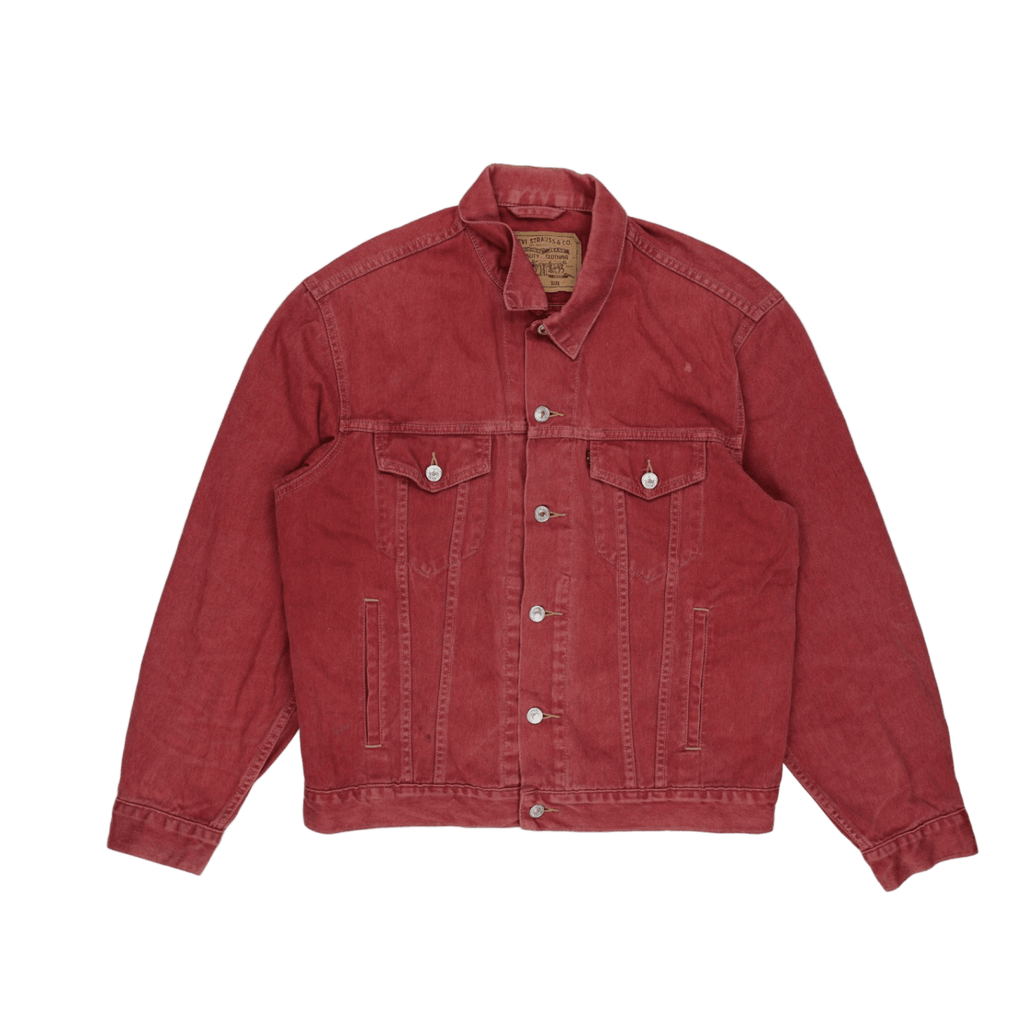 Levi's Red Denim Trucker Jacket Medium Cotton Vintage