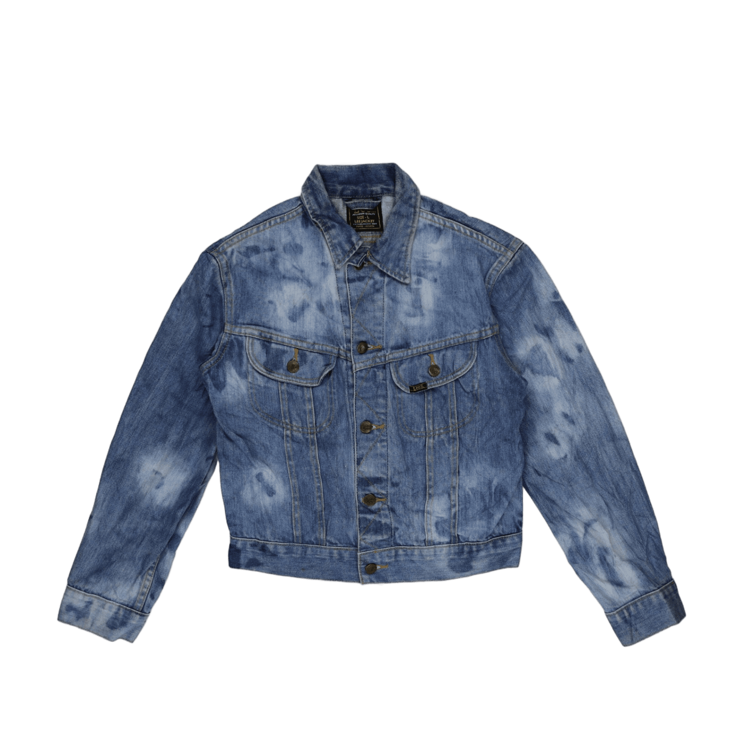Lee Vintage Bleached Denim Jacket Blue Large 100 Percent Cotton