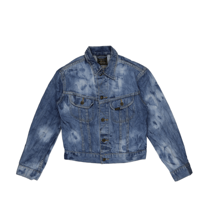 Lee Vintage Bleached Denim Jacket Blue Large 100 Percent Cotton