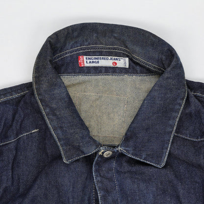 Levi's Engineered Jeans Vintage Denim Jacket Blue Large 100 Percent Cotton Collared