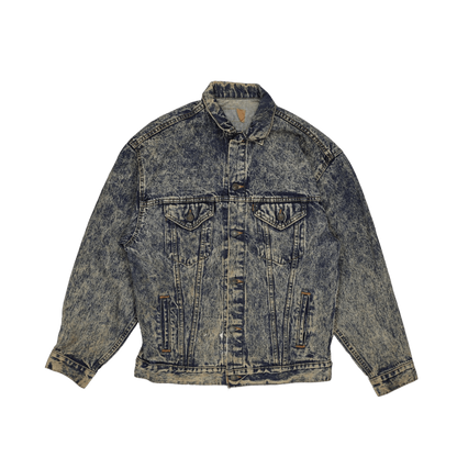 Levi's Vintage XL Acid Wash Denim Jacket Blue Cotton Collared