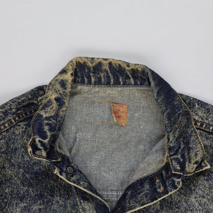 Levi's Vintage XL Acid Wash Denim Jacket Blue Cotton Collared