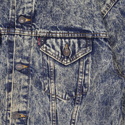 Levi's Vintage XL Acid Wash Denim Jacket Blue Cotton Collared