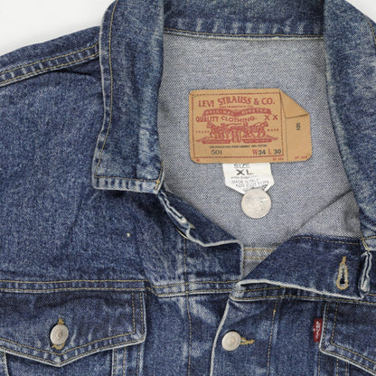 Levi's Vintage 501 Denim Jacket Blue XL 100% Cotton Collared
