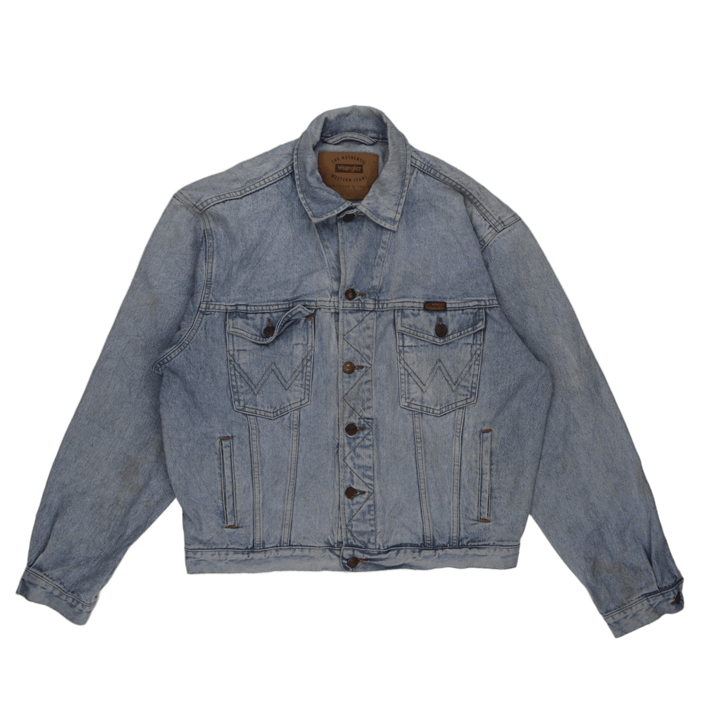 Wrangler Vintage Light Blue Denim Jacket Unisex Medium 100 Percent Cotton Collared