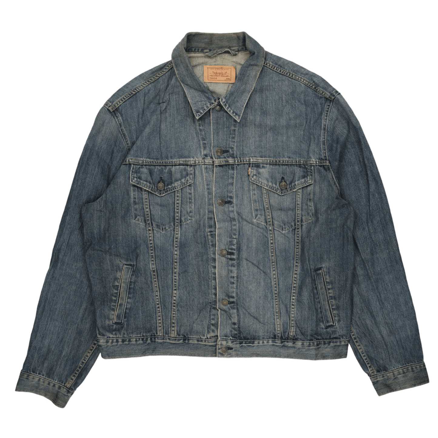 Levi's Vintage 70550 Denim Trucker Jacket Blue XXL Cotton
