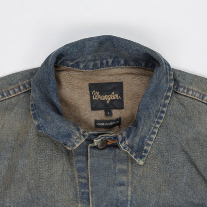 Wrangler Vintage Western Denim Jacket Blue Large 100% Cotton