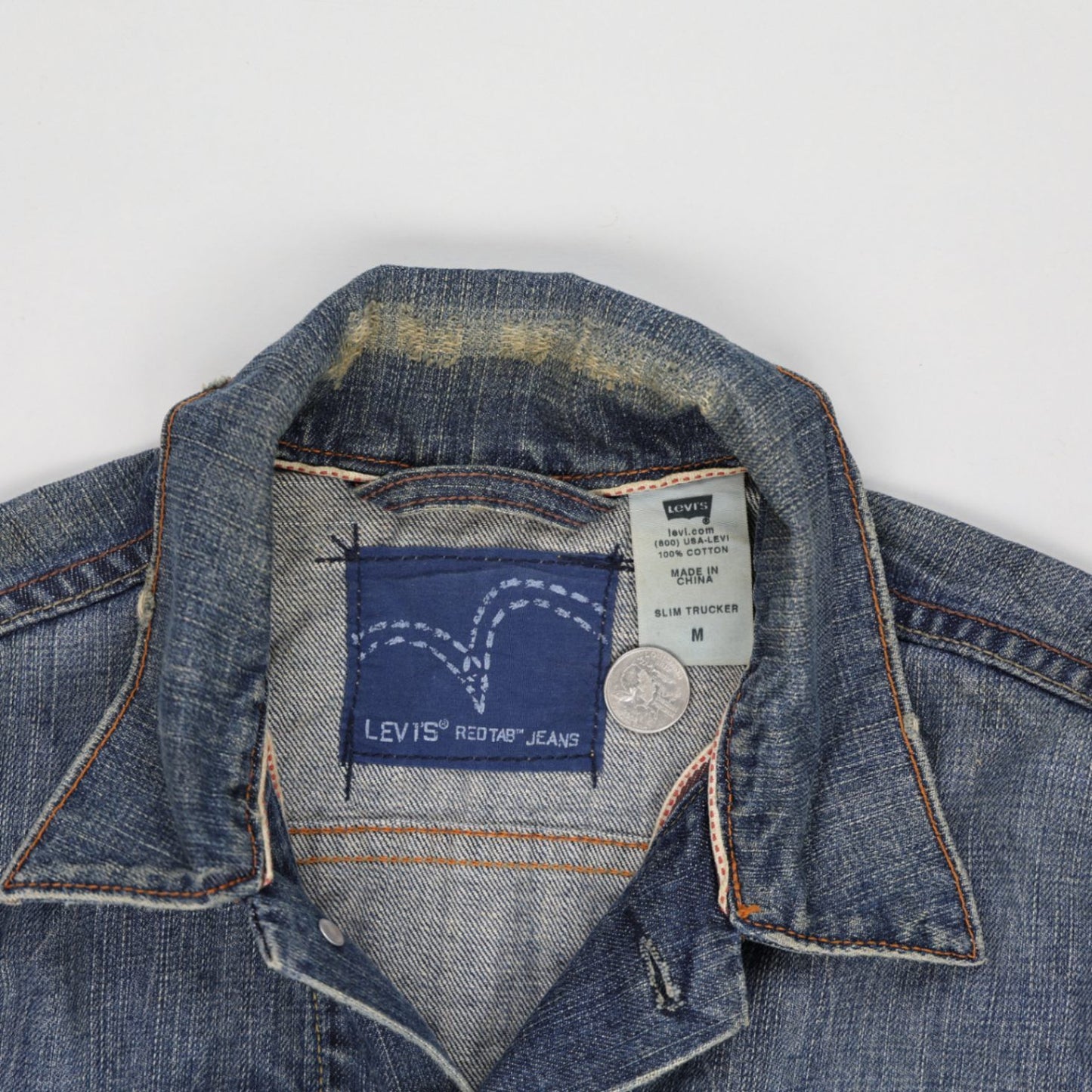 Levi's Slim Trucker Jacket Men's Vintage Blue Medium 100% Cotton