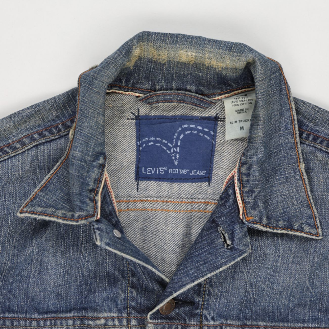 Levi's Slim Trucker Jacket Men's Vintage Blue Medium 100% Cotton